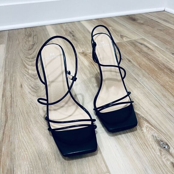 H by Halston Shoes - HALSTON Strappy Black Stilettos Size 8.5